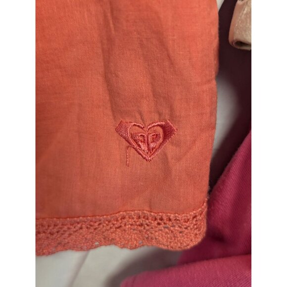 Roxy Coral Lace-Trimmed Sleeveless Dress Cotton Spaghetti Strap Y2K - Picture 4 of 8